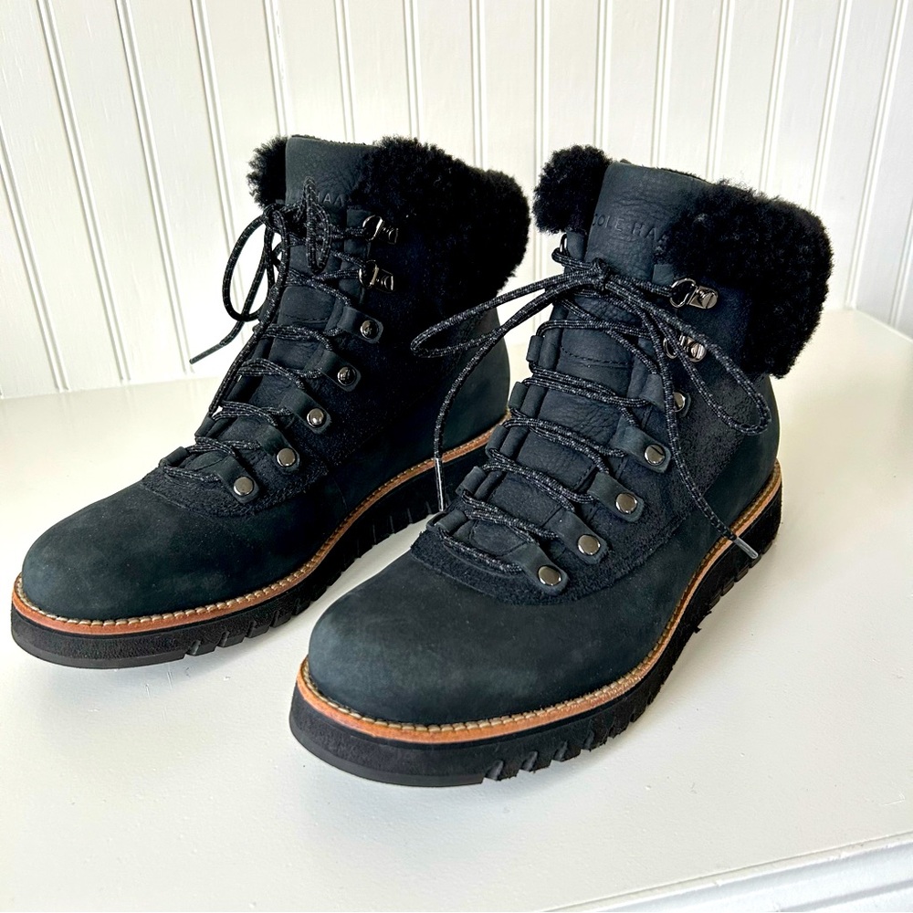 Cole Haan Zerogrande Explore Hiking Boots Waterproof Black Women’s Size 8